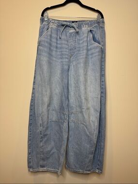 GAP Women's Relaxed Barrel Drawstring Ultra Soft Denim Size Medium Boho
